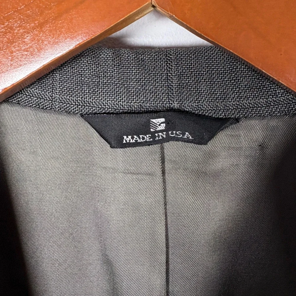 Polo University Club Ralph Lauren Mens Grey Windowpane Virgin Wool Blazer Jacket
